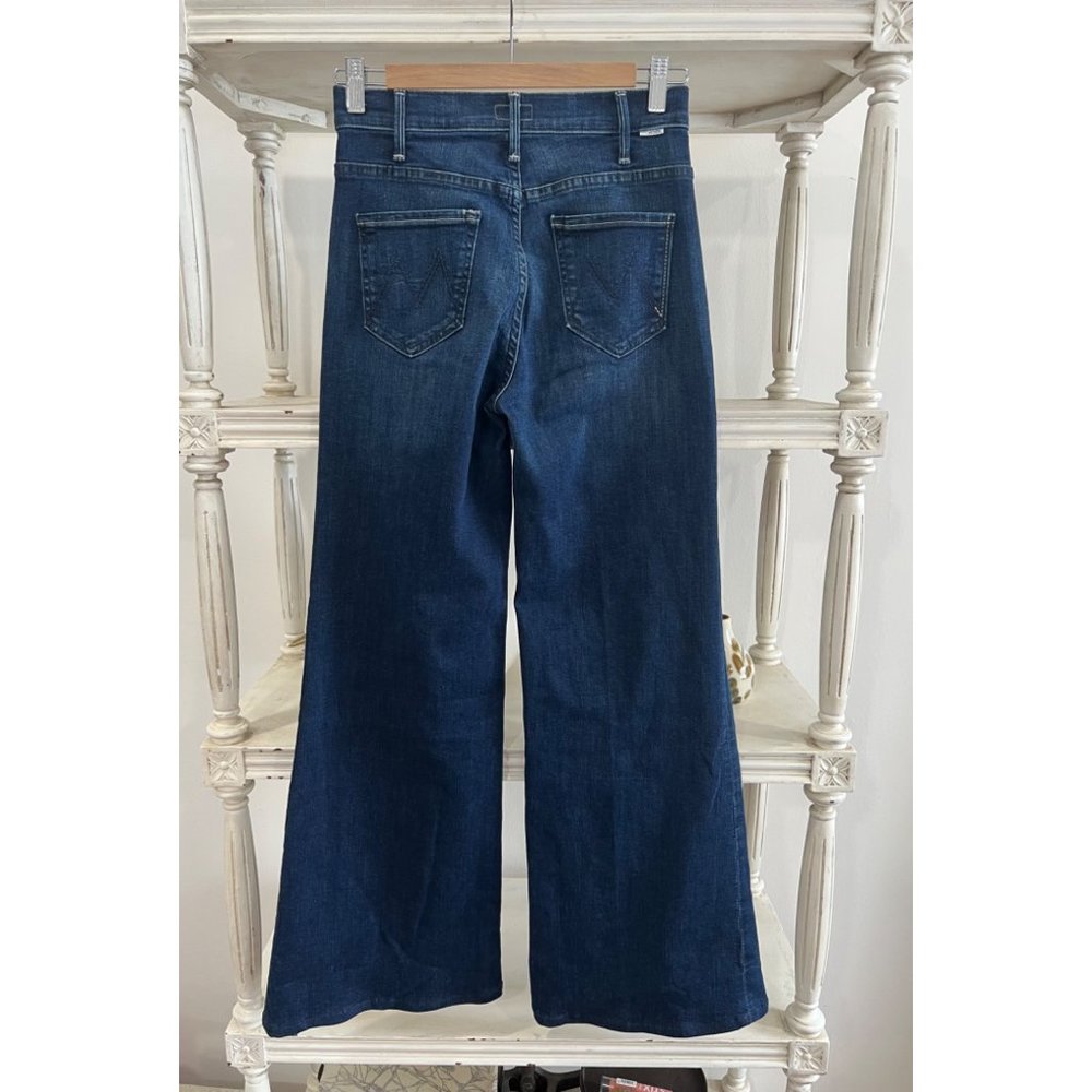 Mother The Hustler Roller Sneak In Heirloom Size 25 Blue Denim Jeans - Picture 6 of 6